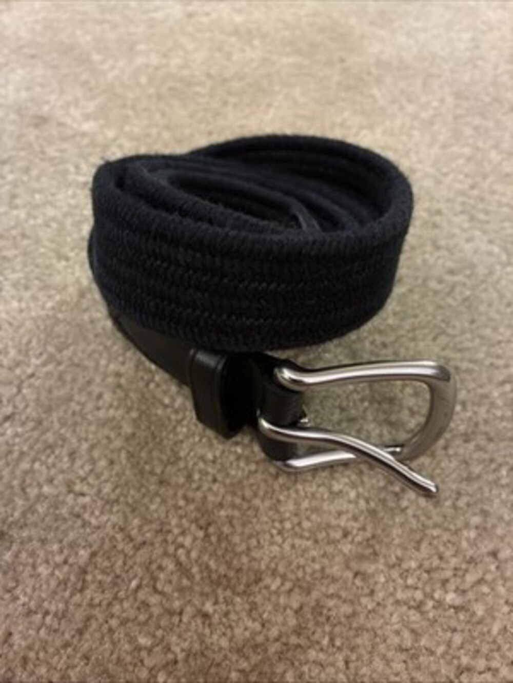 Todd Snyder New York Belt Cotton Stretch Braided Black Sz S 32” EUC